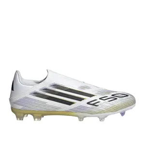 adidas Mens F50 League Laceless Firm GroundMulti Ground Soccer Cleats - White adidas Mens F50 League Laceless Firm GroundMulti Ground Soccer Cleats - White