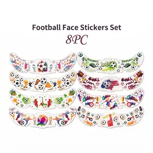 8PCS Sports Fan Face Stickers - Waterproof Temporary Tattoos for Game Day & Parties