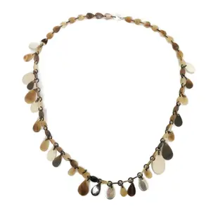 Pre-owned HERMÈS Others Small Leather Goods Hermes Teardrop Large Horn Necklace