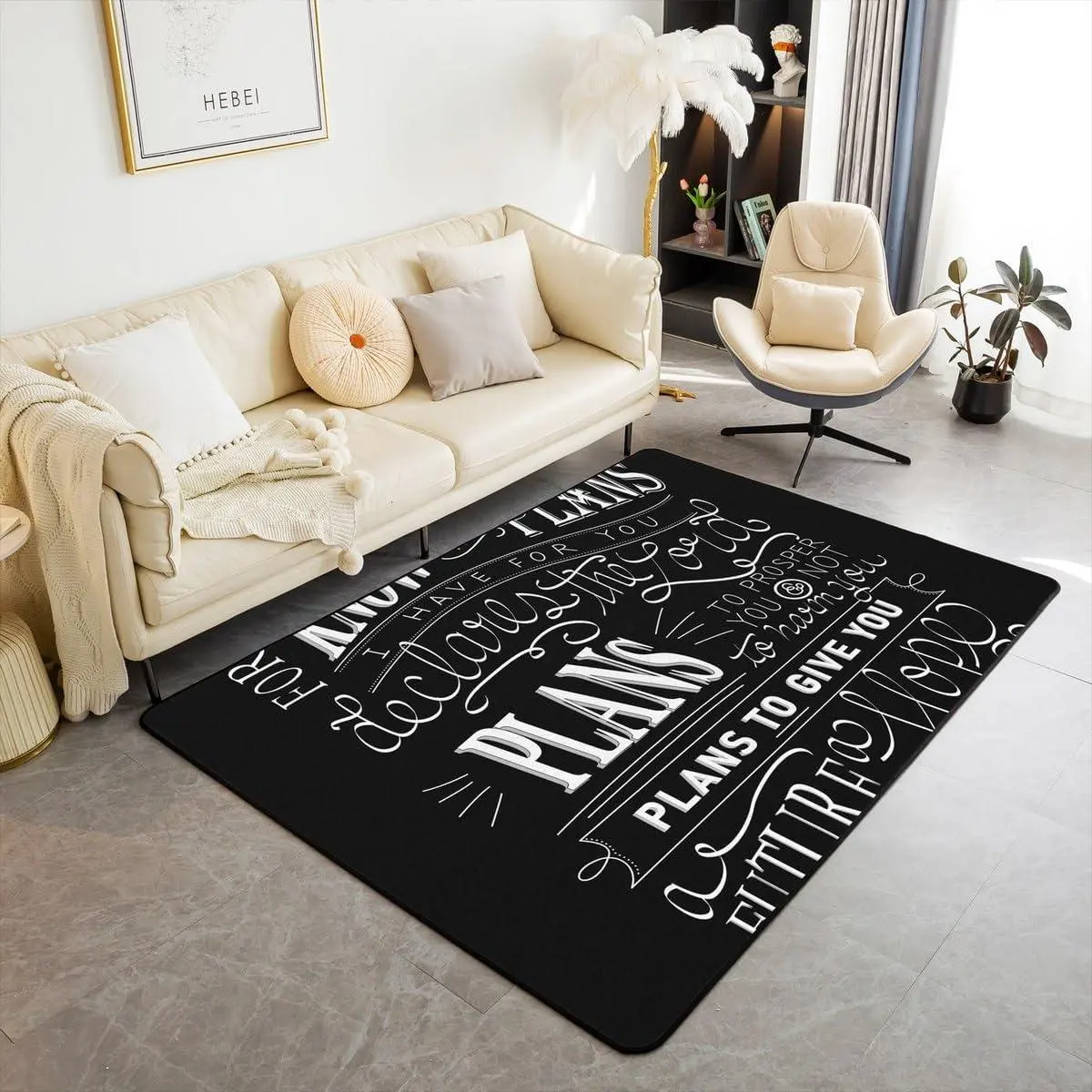 Vintage Bible Verse Area Rug Christian Bible Verse Jeremiah Rugs Living Room Bedroom Bedroom Decor Modern Indoor Floor Mat Black Accent Rug