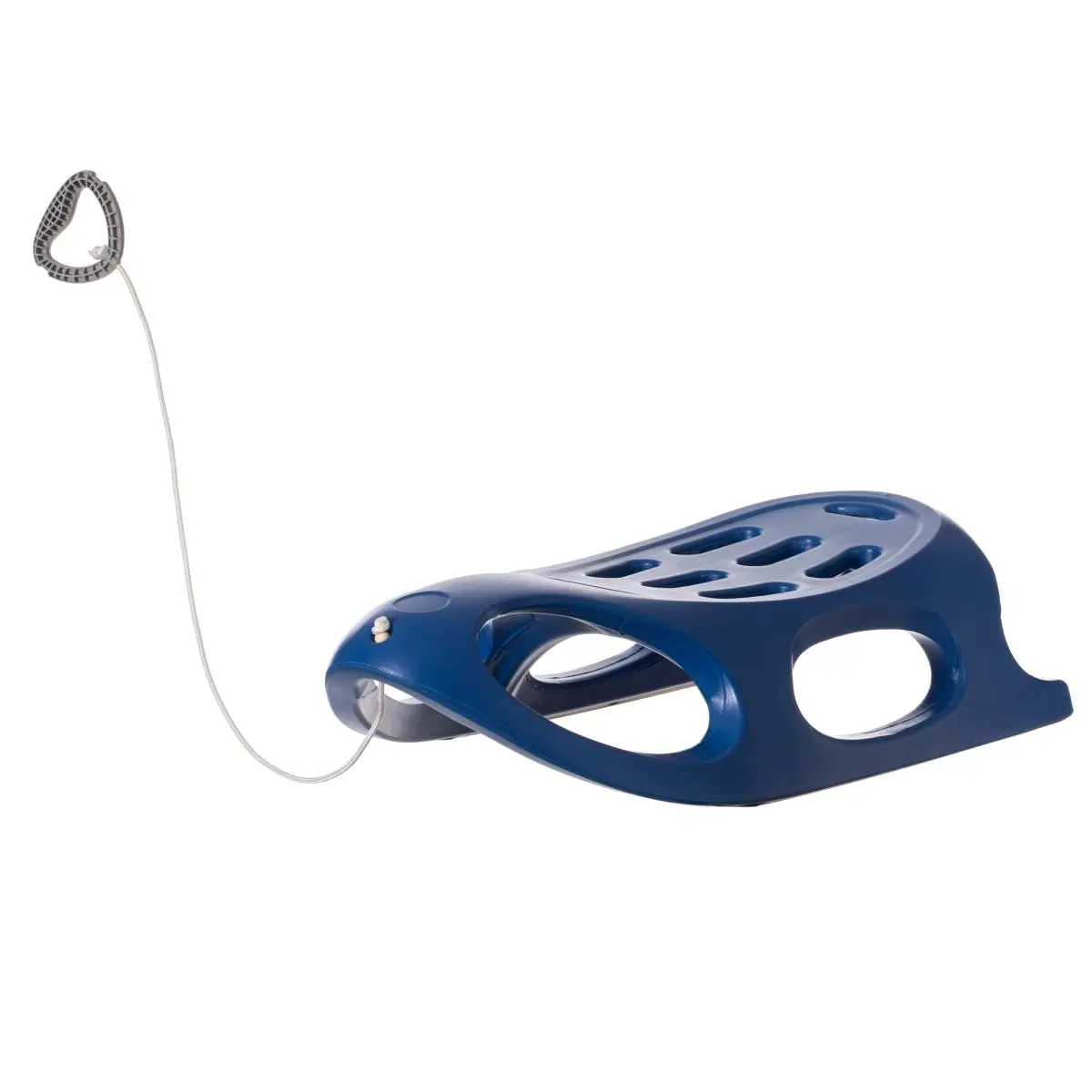 ShpilMaster QI004217.BL Single-Person Kids Winter HDPE Plastic Sled with Embossed Pattern, Pull Rope Aid, for Outdoor Sledding, Ages 5+, Blue