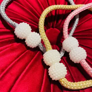 1pair Vintage Style Pearl Curtain Tiebacks - Gold, Silver, and Pink Color Options with Pearl Accents