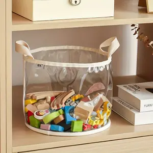 Large Capacity Transparent Cylinder Storage Bin - Versatile Organizer for Bedroom, Bathroom & Office Desk, Home Storage, Multifunctional, Contemporary Style, Baskets, Bins & Containers for Home Organization