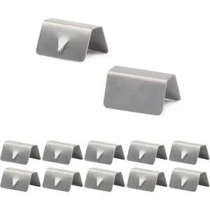 12 PCS Car Wind Deflector Buckle, Stainless Steel Rain Gutter Clip Replacement, Windproof Rainproof Deflector Channel Fixed Window Clip Set, Compatible with HEKO G3 Sned Accessories (Silver)