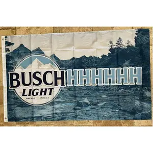 Buuusch Light Beer Flag: Rocky Mountain River Bar Decor (3x5 Ft)