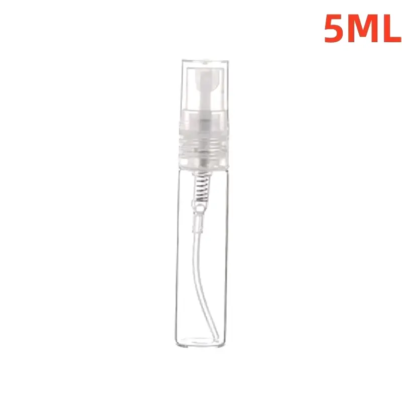 Portable Mini Refillable Perfume Atomizer Bottles - 5ml, 8ml Empty Cosmetic Spray Scent Pumps with Window, Metal & Synthetic Glass Canisters for Travel Storage (Home Supplies Organizer)