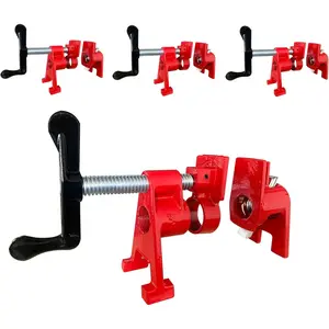 4-Pack 3/4 Inch H-Style Professional Pipe Clamp Set, Perfect for Woodworking Carpentry Home Improvement and DIY Jobs