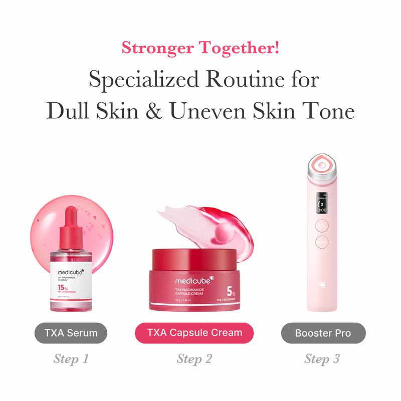[medicube] TXA+Niacinamide Capsule Cream for After Spot Care Use|Ultimate Dual Radiance Moisturizer|Uneven Skin Tone, Texture, and Hydration l 99% Pure Tranexamic Acid & Niacinamide| Korean Skincare|1.94 oz