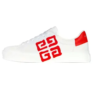Givenchy City Sport Leather Low-Top Sneakers for Men in White and Red Trending Shoes, House White Official Shoes to Get / Maison Mihara Verifiable, with credentials and supporting global authentication