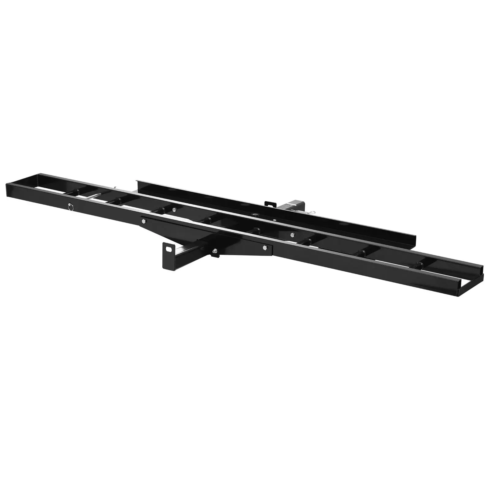 VEVOR Heavy-Duty Carbon Steel Hitch Mount Carrier for Motorcycle, Scooter, E-Bike, 500 lbs Capacity, 47 inch Detachable Ramp, Ratchet Straps, Stabilizer, 73.23 x 31.69 x 4.13 in Dimensions, Complete Accessories, 1860 X 805 X 105 Mm