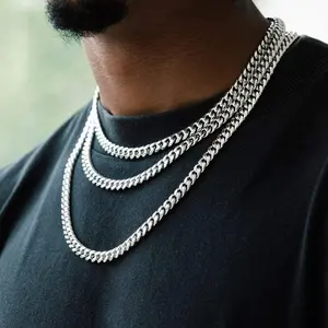 6mm Stainless Steel Necklace, Cuban Necklace for Men, 18/20/22/24 Inch (Unisex)