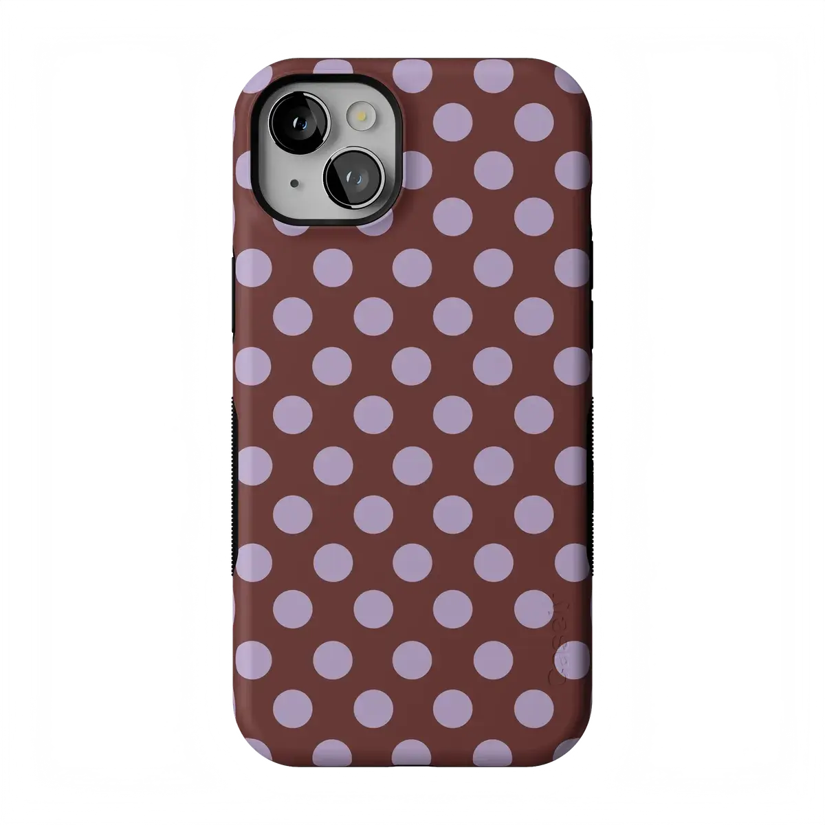 Casely iPhone 14 Case | Spotted in SoHo | Burgundy Polka Dot | Bold Protective Design | Compatible with MagSafe
