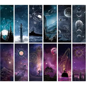 Cool Space Starry Night Bookmark, Bookmarks for Book Lovers, Bulk Bookmarks for Men,  Book Mark for Boys, Girls, Students, Classroom Gifts, School Prize, Reading Present