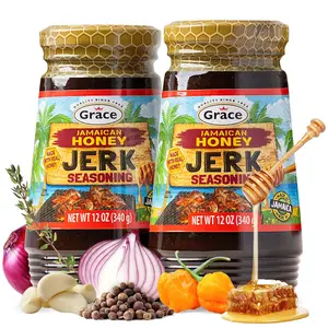 Grace Jamaican Honey Jerk Seasoning – 2 Pack (12 oz Each) | Sweet & Spicy Caribbean Marinade for Chicken, Oxtail & Grilling
