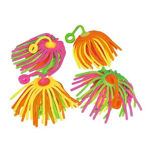 2 1/2" Neon Large Stretchy Noodle Ball Multicolor Vinyl YoYos - 12 Pc.
