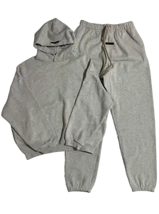 2024 Light Heather Gray Hoodie Pants Set--Pullover Hoodie & Jogger Pants Combo, Athletic Oversized Style for Casual Daily Streetwear, CleanFit Aesthetic