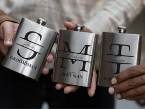 Personalized Flask for Men - Groomsmen Gift, Best Man Gift, Wedding Party Keepsake