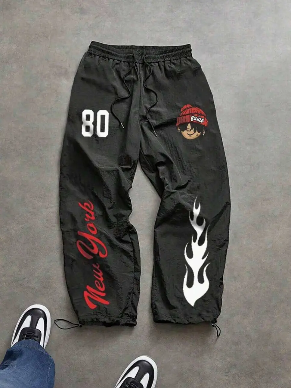 Manfinity Sport Corelite Men's Casual Letter Print Drawstring Waist Sports Pants Fall Breathable