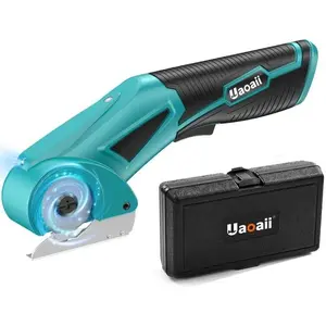 Cordless Electric Scissors Rotary Cutter,Electric Cardboard Box Cutter w/Safety Button & Led Light for Lightweight Cardboard Thinner 1/4 inches Easy and Safe to Use #fathersdaygift