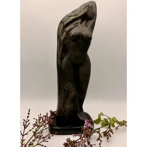Golden Sheen Obsidian Goddess Statue