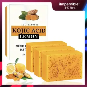 3PCS  Lemon Turmeric Soap 100G Set with for Face & Body Cleansing Daily Moisturizing Natural Blend  Hydrating