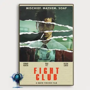 [Unframe Poster] Fight Club Movie Poster: High Definition Canvas Art Print