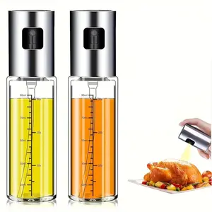 Professional Chef 2-Pack 100ml Cooking Oil Spray Bottles Olive Oil Sprayer for Cooking Grilling Salads Baking Roasting Barbecue Compact Oil Bottle