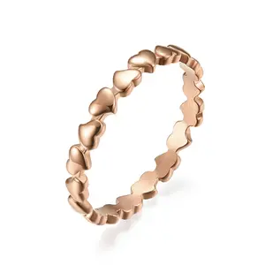XINCY Simple Love Titanium Steel Index Ring, Stackable, Perfect for Daily Wear