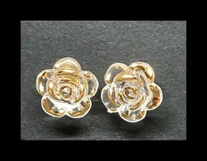 Clear rose stud earrings