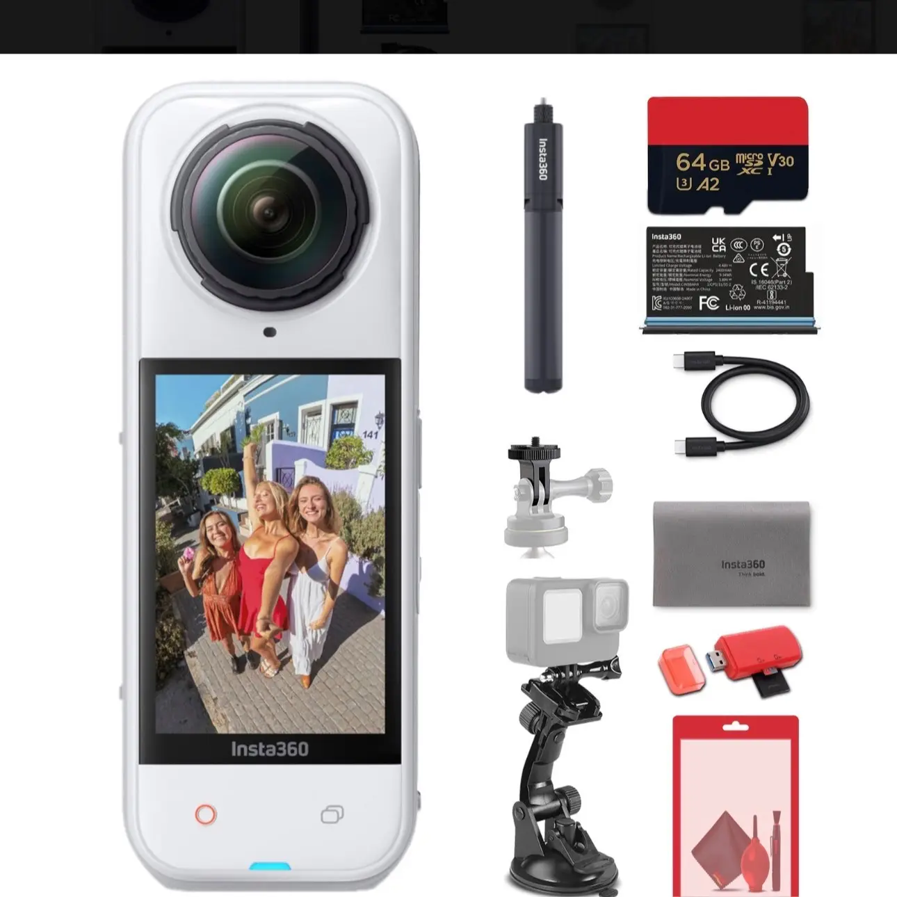 Insta360 X5 8K Waterproof 360 Action Camera, White
