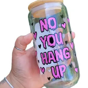 Ghost Face Glass Can Cup - Perfect for Your Drinks - Tumblers, Drinkware