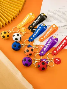 Mini Simulation Football Keychain Pendant, Soft Gel Car Backpack Hanging Decor, Sports Event Small Gift, World Cup Souvenir