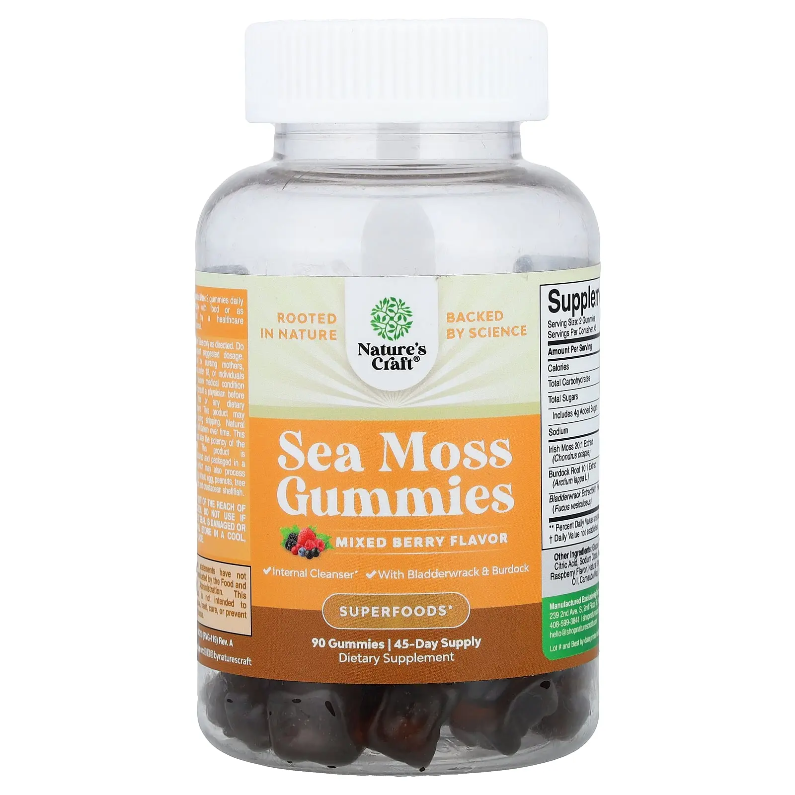 Nature's Craft Sea Moss Gummies, Mixed Berry, 90 Gummies