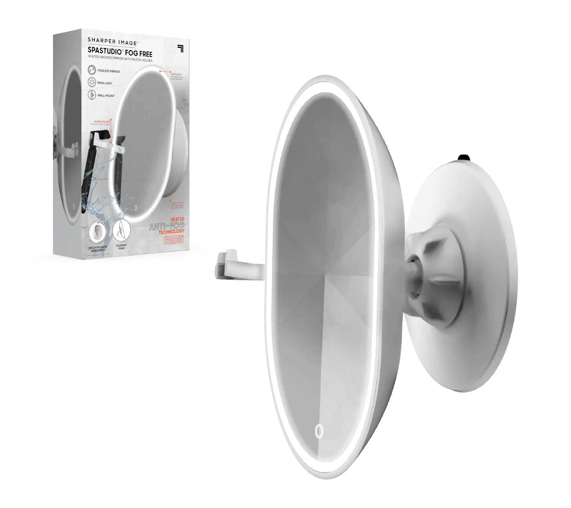 Sharper Image Shower Mirror with Hook Mount Sharper Image Shower Mirror with Hook Mount