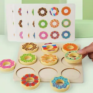 Wooden Donut Stacking Toy, Colorful Donut Sorting Game, Early Education Shape Sorter Toy, Educational Toy for Kids