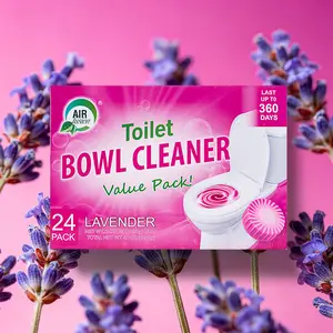 AIR FUSION Lavender Toilet Bowl Cleaner Tabs 24 Count Per Box Total Net Wt 16 oz Single Net Wt 1.75 oz Value Pack for 360 Days of Cleaning