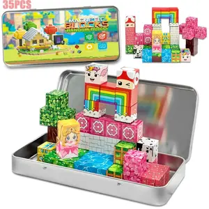 Forest Cherry Blossom Themed Magnetic Building Block Set - Magnetic Blocks, STEM Learning Toy, Unleash Imagination, Educational and Creative Building Toys, Ideal Gifts for Christmas, Birthdays and Easter, Magnetic Construction Set