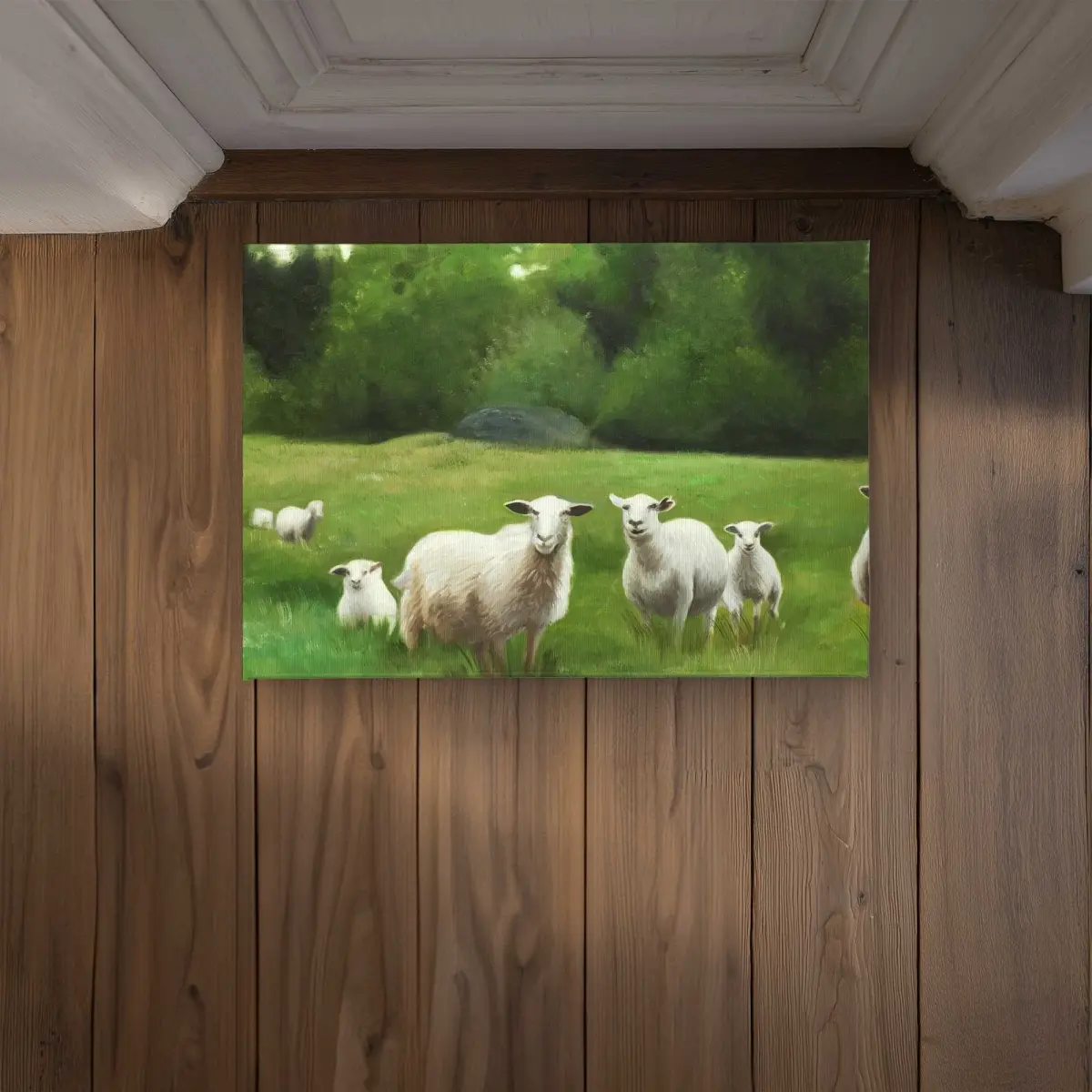 Begin Home Decor CODM1724RORDOQ 17 x 24 in. Fields of Sheep - Animals Western Indoor & Outdoor Door Mat
