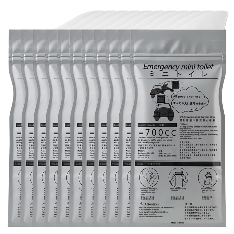 Disposable Urine Bags Camping Accessories - 12/24 Packs, 700ml Unisex Design Travel Accessory, Leak-Proof Seal, Fast-Acting Gel-Forming, Easy to Carry, Single-Use Emergency Toileting for Life on the Road, Hiking