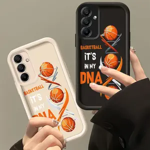 A basketball DNA design pattern phone case, TPU shockproof full protection case, suitable for Samsung S21/22/23/24/25/NOTE20 PLUS ULTRA FE A13/14/15/16/17/33/34/35/36/52/53/54, an ideal gift for friends and family, T151