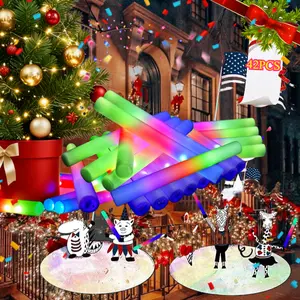 42PCS LED Foam Glow Sticks Multi-Item Party Favors, Glow In The Dark Party Supplies With 3 Modes Colorful Flashing, Neon Party For Christmas Gift Ideas Decorations for Home,Birthday, Wedding, Outdoor. white e christmas gift ideas white elephant gift