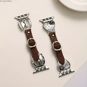 2026 Retro Suitable for  Apple Watch Band – Horse & Heart Charm Zinc Alloy Bracelet Strap, Vintage Jewelry Watch Band Fits 38–49mm (All Series & Ultra)