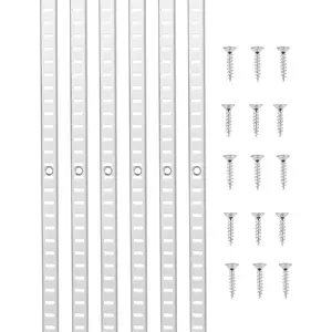 VEVOR Shelf Pilaster,  36.3-inch 8 Pack, Adjustable Shelf Brackets Stainless Steel Mortise Mount Pilaster Strip Standards with 32 Screws, Suitable for Wall Shelving System Cabinet Closet Organization