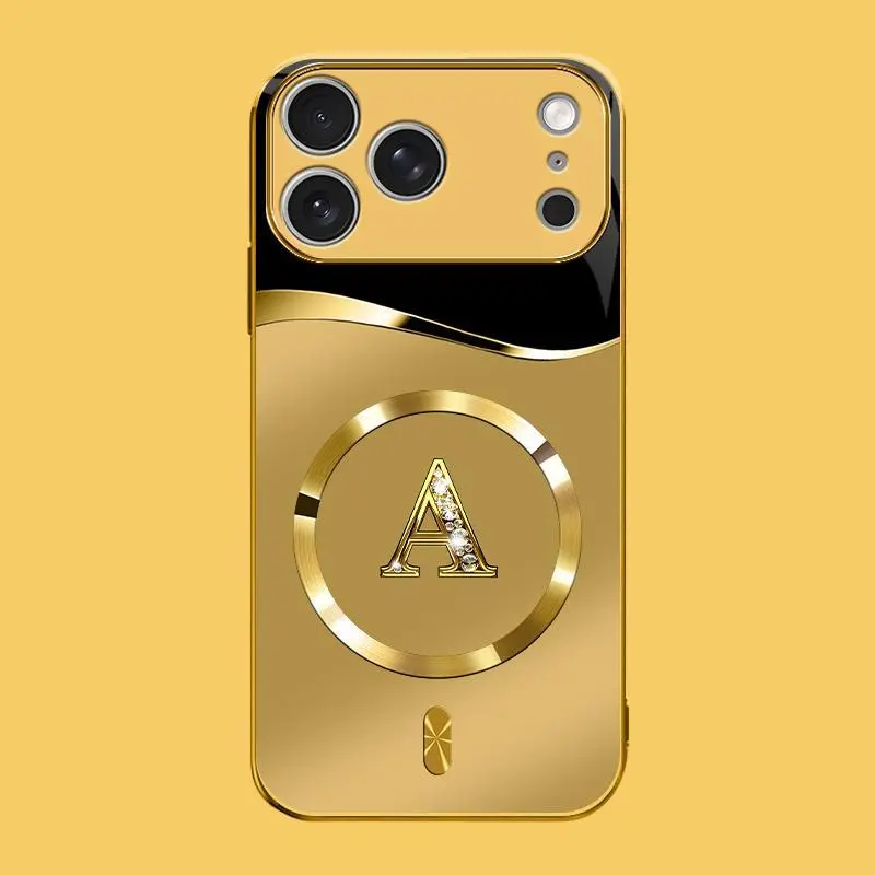 High-End MagSafe Smartphone Case for iPhone 17 Pro - 26 Letter Customization Option, Printed (Non-3D) Pattern - Handheld Cellphone Protection for Compatible Devices YM99