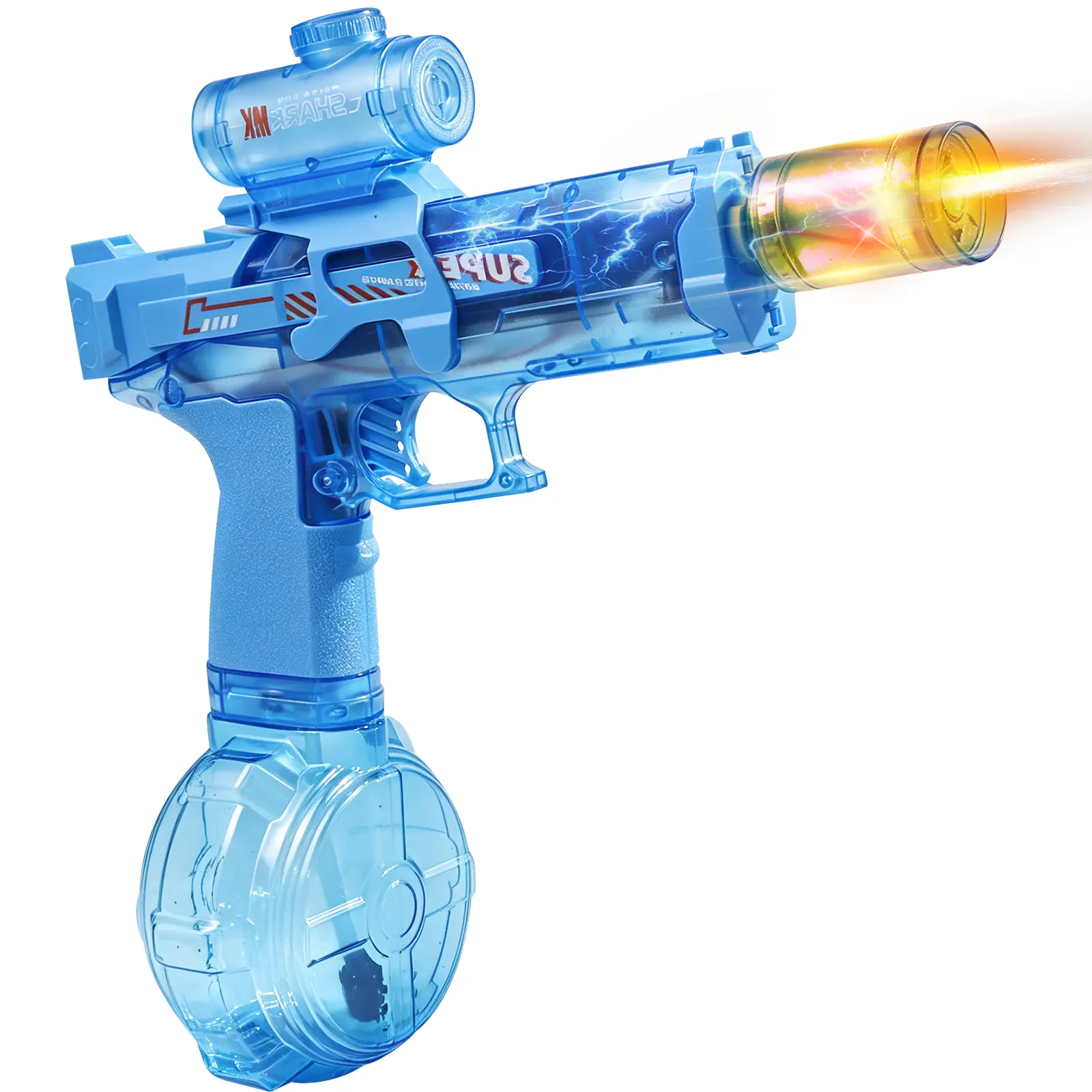 Automatic Water Blaster for Kids Rechargeable Electric Water Spray Toy with Light-Up Muzzle and Vibration Outdoor Summer Pool Party Toy