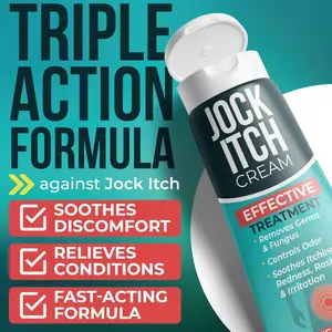 Jock Itch Cream | Extra Strength Antifungal Treatment for Groin & Inner Thighs | Relief for Itchy Skin, Jock Itch, Ringworm, Athlete’s Foot & Nail Fungus | Controls Odor & Removes Fungus | 120ml