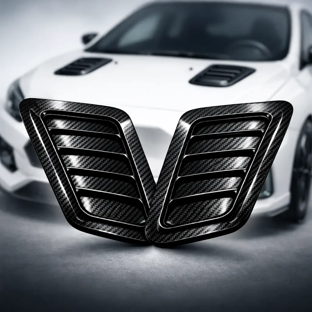 Car Hood Vents, 2PCS Universal Hood Air Vents for Car Hood Scoop, Bonnet Vent Hood Air Intake Trim Cover