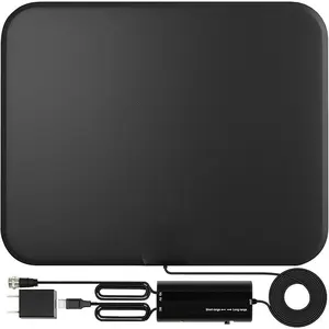 TV Antenna Indoor Antenna for Smart TV for Long Range Reception and All Smart TVs HD Digital Antenna with Amplifier Signal Booster for Local Channels Supports 4K 1080p-18 ft Coax Cable/AC Adapter