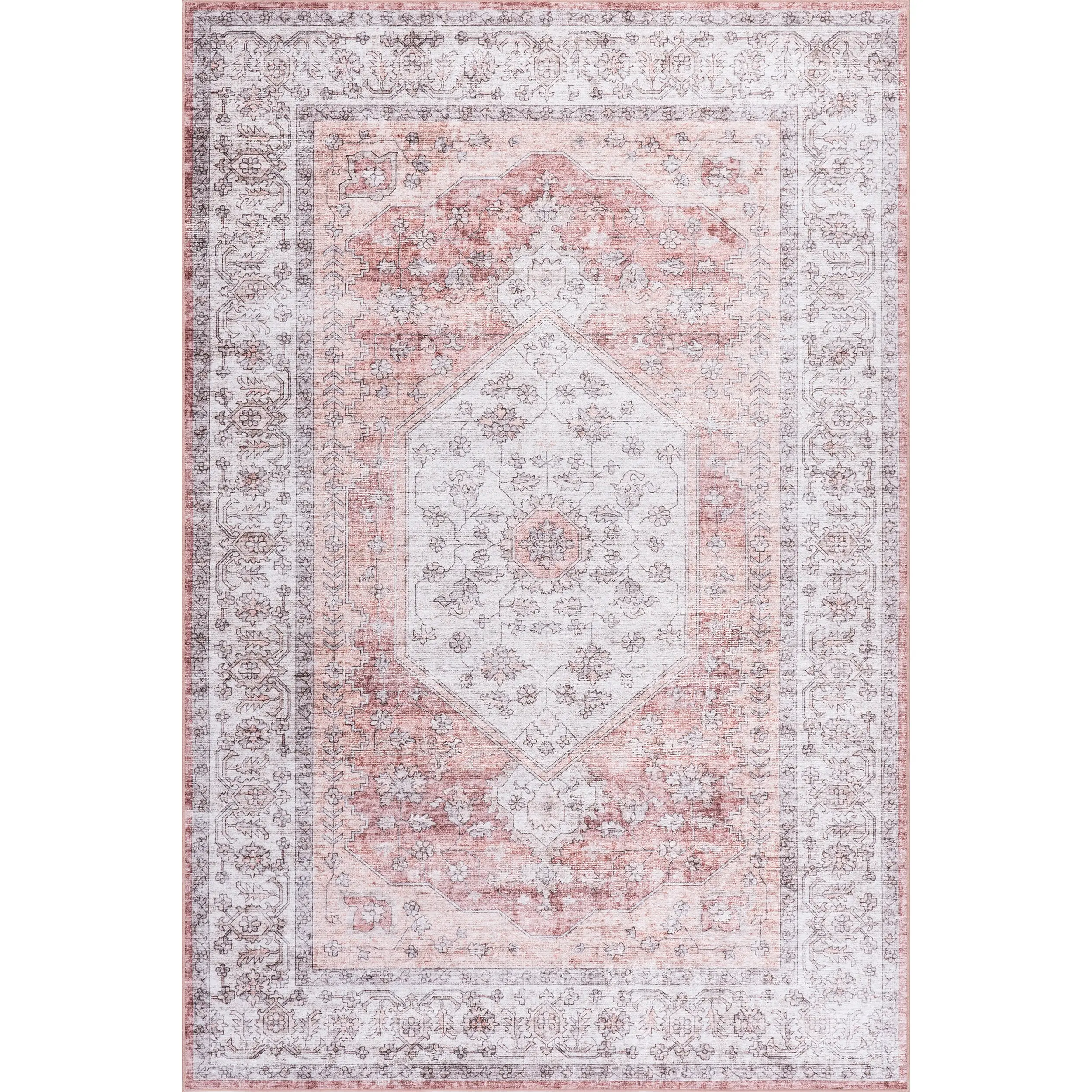 Prairie Medallion Spill Proof Machine Washable Area Rug