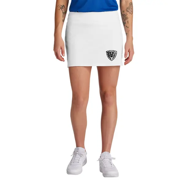 Women's Lacrosse Skort with Built-in Compression Shorts & Pockets, Sticks Up Style in a Snag-Resistant Poly-Spandex Blend, Shield Front, Skirt + Shorts, Sticks Up Shield, Snag Resistance, High Stretch, Built-In Shorts